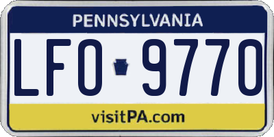 PA license plate LFO9770