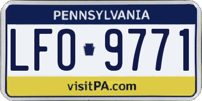 PA license plate LFO9771