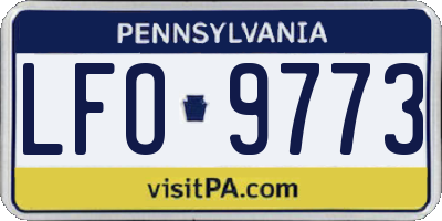 PA license plate LFO9773