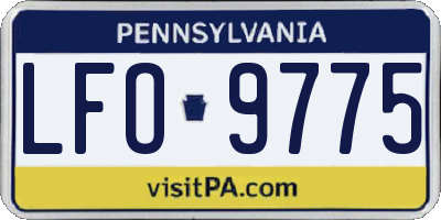 PA license plate LFO9775