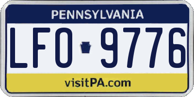 PA license plate LFO9776