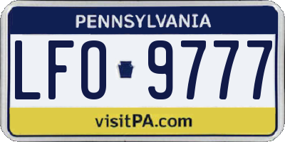 PA license plate LFO9777