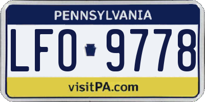 PA license plate LFO9778