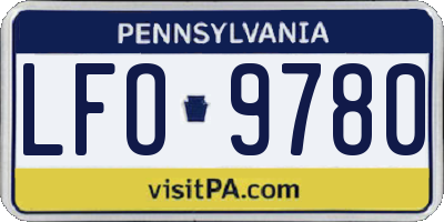 PA license plate LFO9780