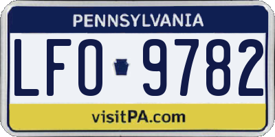 PA license plate LFO9782