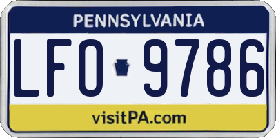 PA license plate LFO9786