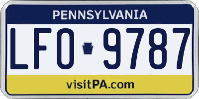 PA license plate LFO9787
