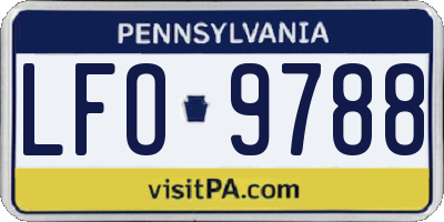 PA license plate LFO9788