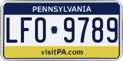 PA license plate LFO9789