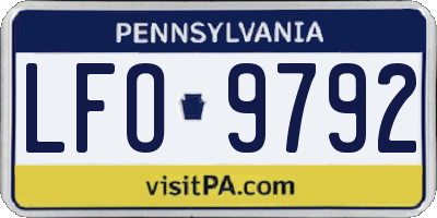 PA license plate LFO9792