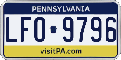 PA license plate LFO9796