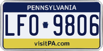 PA license plate LFO9806