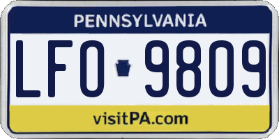PA license plate LFO9809