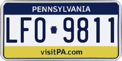 PA license plate LFO9811
