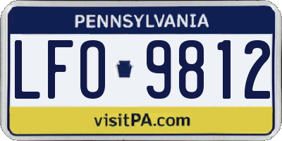 PA license plate LFO9812
