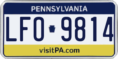 PA license plate LFO9814