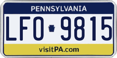 PA license plate LFO9815