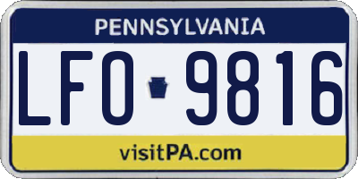 PA license plate LFO9816