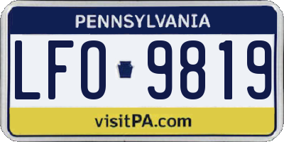 PA license plate LFO9819