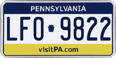 PA license plate LFO9822