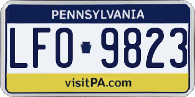 PA license plate LFO9823