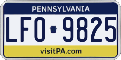 PA license plate LFO9825
