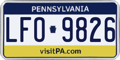 PA license plate LFO9826