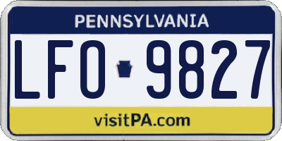 PA license plate LFO9827