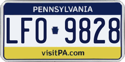 PA license plate LFO9828
