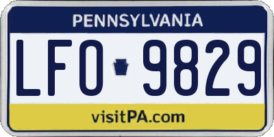 PA license plate LFO9829