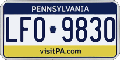 PA license plate LFO9830