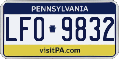 PA license plate LFO9832