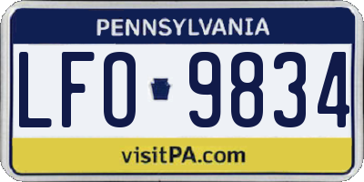 PA license plate LFO9834