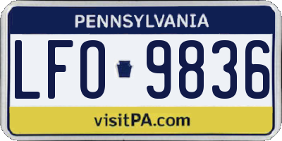 PA license plate LFO9836
