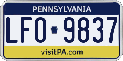 PA license plate LFO9837