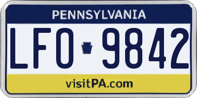 PA license plate LFO9842
