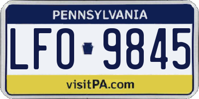 PA license plate LFO9845