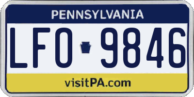 PA license plate LFO9846