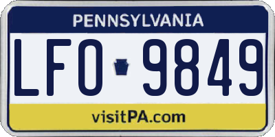 PA license plate LFO9849