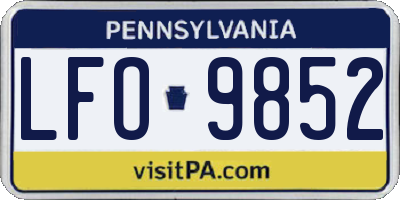 PA license plate LFO9852