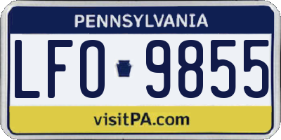 PA license plate LFO9855