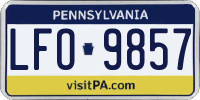 PA license plate LFO9857