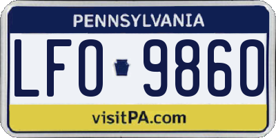PA license plate LFO9860