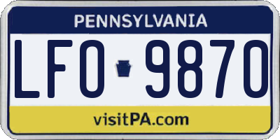 PA license plate LFO9870
