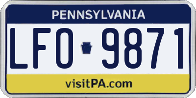 PA license plate LFO9871