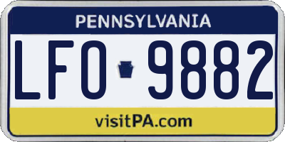 PA license plate LFO9882