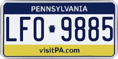 PA license plate LFO9885