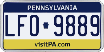 PA license plate LFO9889