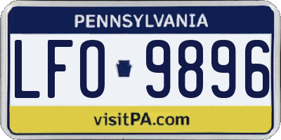 PA license plate LFO9896