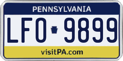 PA license plate LFO9899